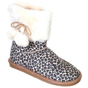 US Sports Girls Faux Fur Cheetah Print Pom Pom Boots -  Multi Colored Size: 2Y